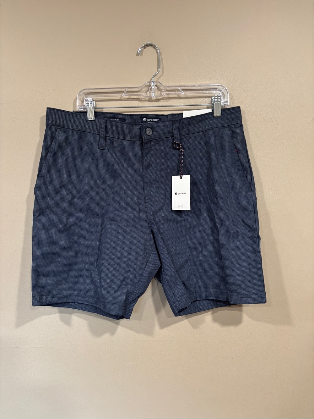 Sperry Premium Apparel Men's Flex Cotton Chino Shorts Navy Size 34 NWT